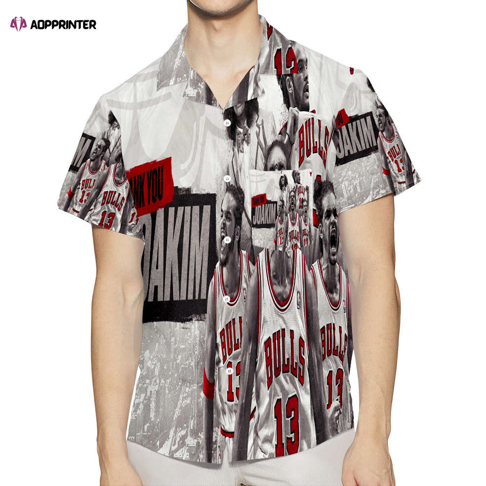 Chicago Bulls 13 Joakim Noah 3D All Over Print Summer Beach Hawaiian Shirt With Pocket