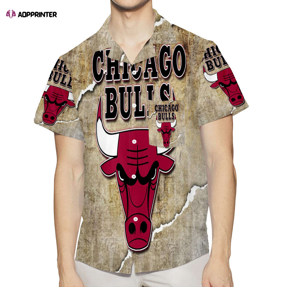 Chicago Bulls Emblem v29 3D All Over Print Summer Beach Hawaiian Shirt With Pocket