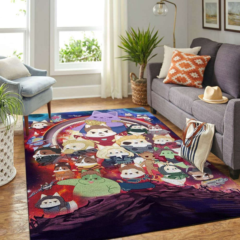 Christmas Gift Corgi Avengers Rug Living Room Floor Decor Fan Gifts