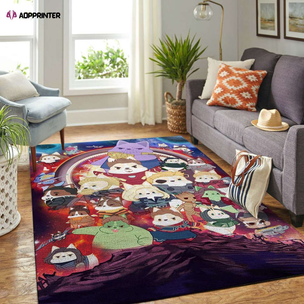 Christmas Gift Corgi Avengers Rug Living Room Floor Decor Fan Gifts