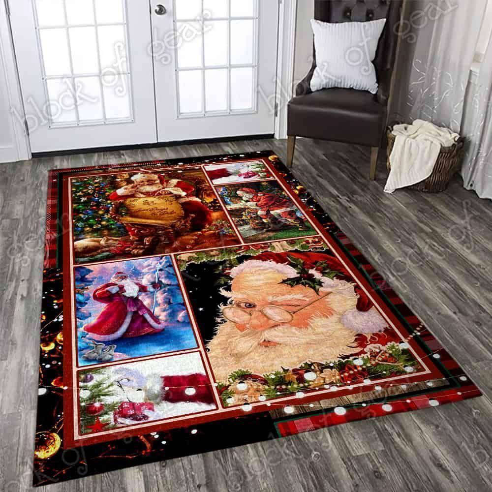 Christmas Gift Here Comes Santa Claus Rug Living Room Floor Decor Fan Gifts