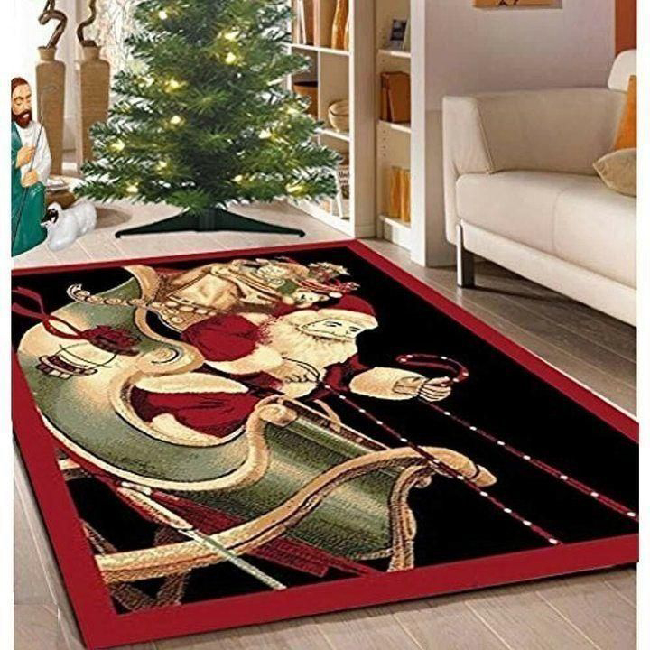 Christmas Santa Claus Rug Living Room Floor Decor Fan Gifts