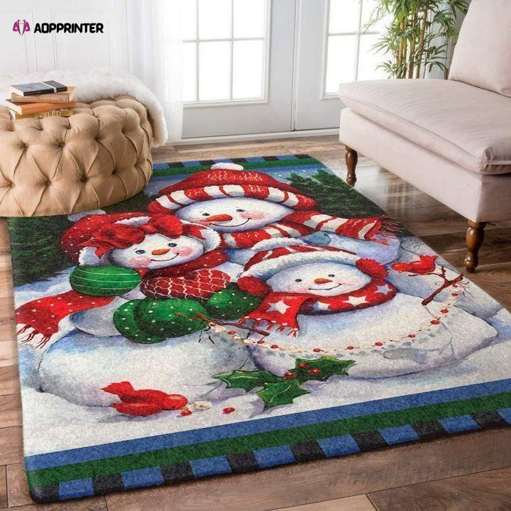 Christmas Snowman Rug Living Room Floor Decor Fan Gifts