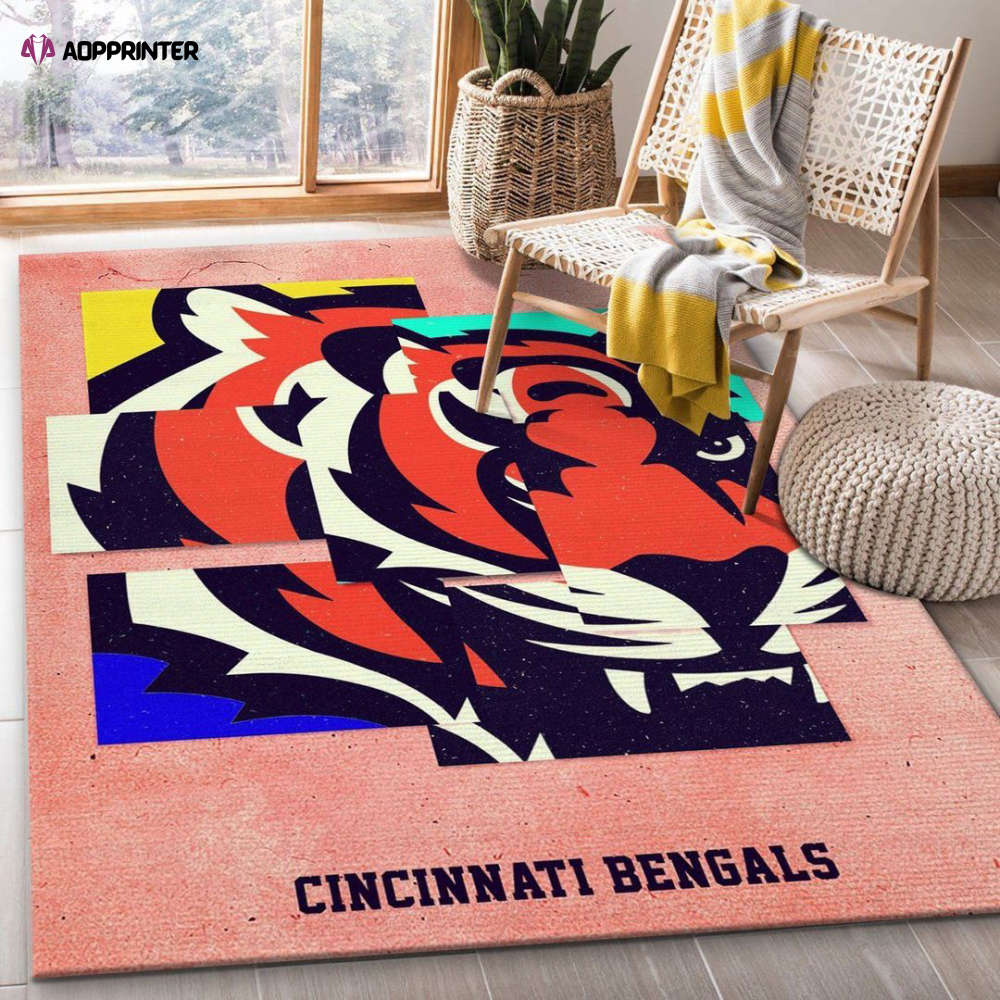 Cincinnati Bengals Rug Living Room Floor Decor Fan Gifts