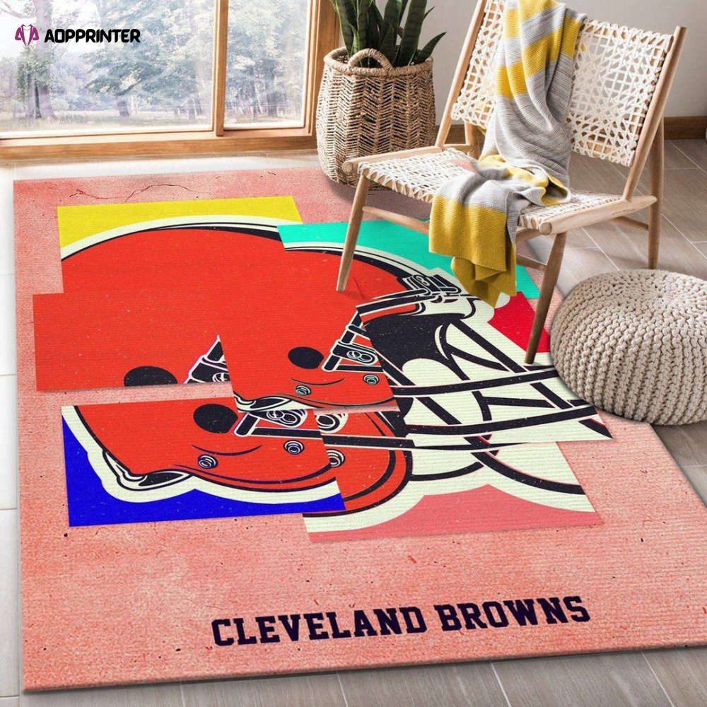 Cleveland Browns Rug Living Room Floor Decor Fan Gifts