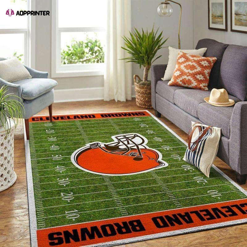 Cleveland Browns Rug Living Room Floor Decor Fan Gifts