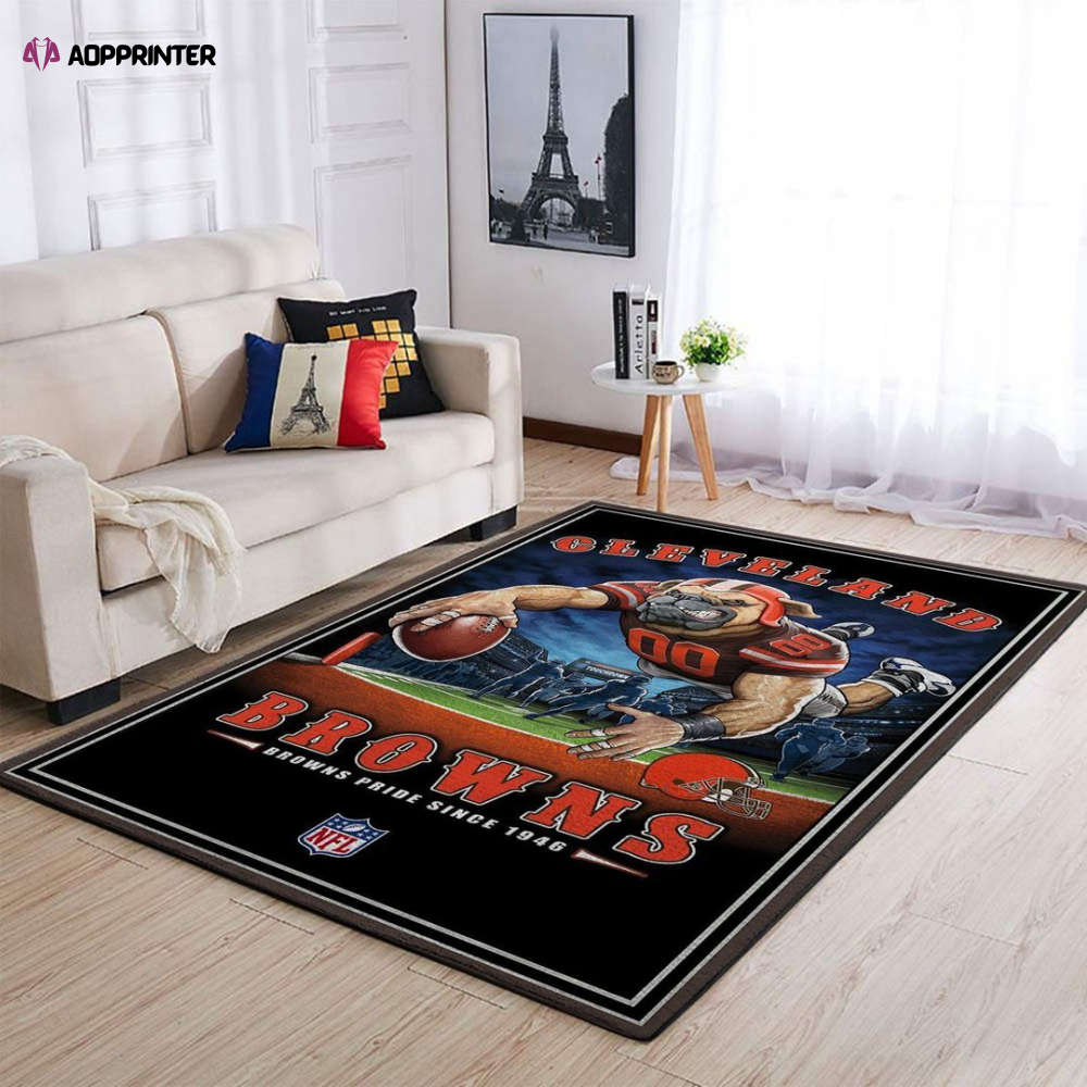 Cleveland Browns Rug Living Room Floor Decor Fan Gifts