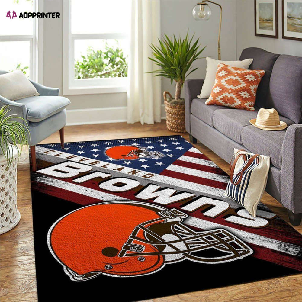 Cleveland Browns Rug Living Room Floor Decor Fan Gifts