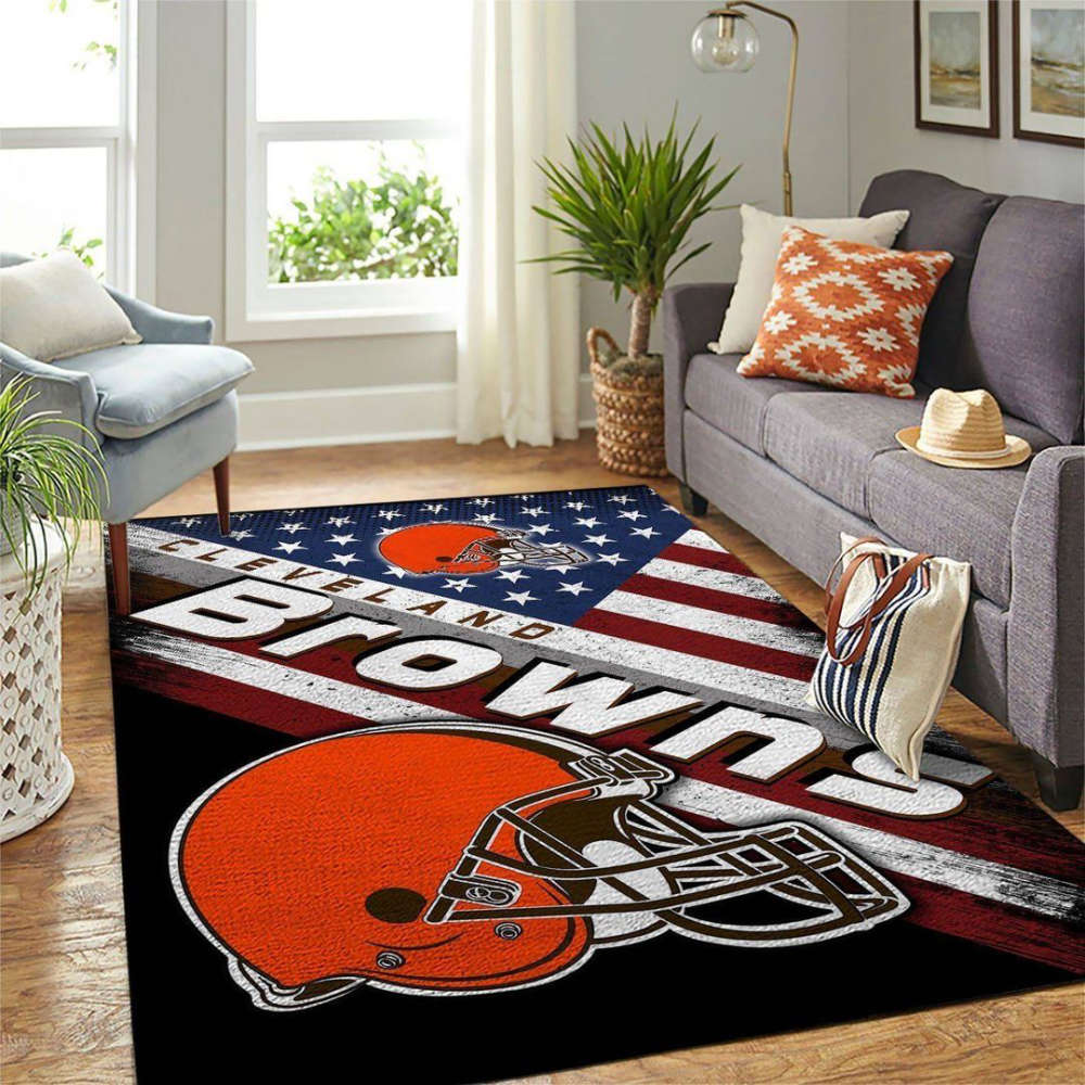 Cleveland Browns Rug Living Room Floor Decor Fan Gifts