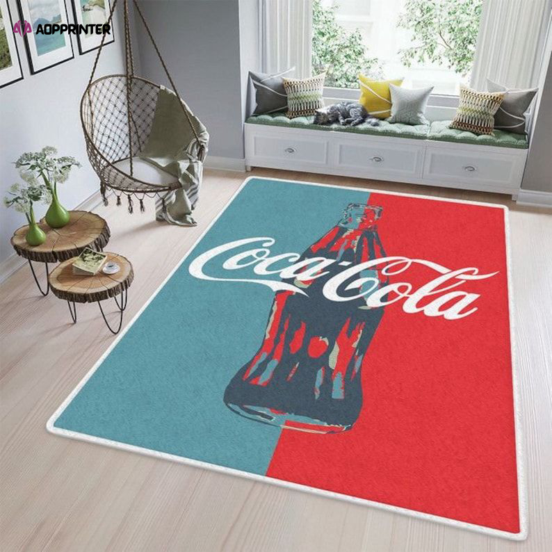 Coca Cola Rug Living Room Floor Decor Fan Gifts