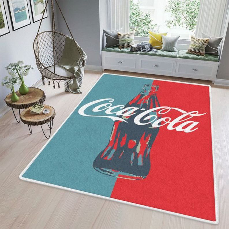 Coca Cola Rug Living Room Floor Decor Fan Gifts