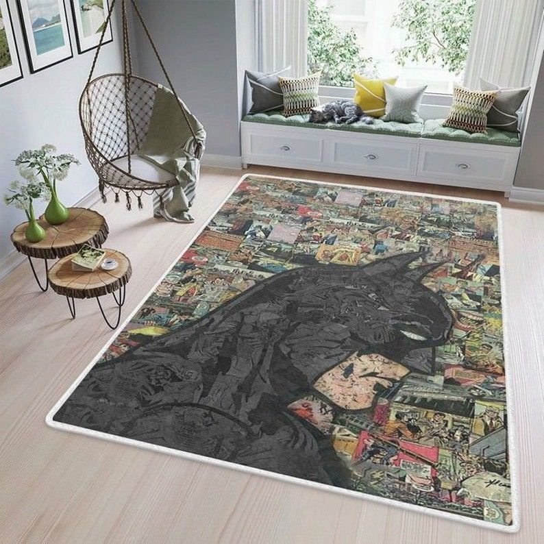 Cool Batman Dark Night DC Comics Rug Living Room Floor Decor Fan Gifts