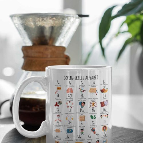 Coping Skills Abc Coping Skills Alphabet Alphabet Exercises Gift For Kids Kids Coffee Mug White 11 oz Mug Gift Birthday Gift