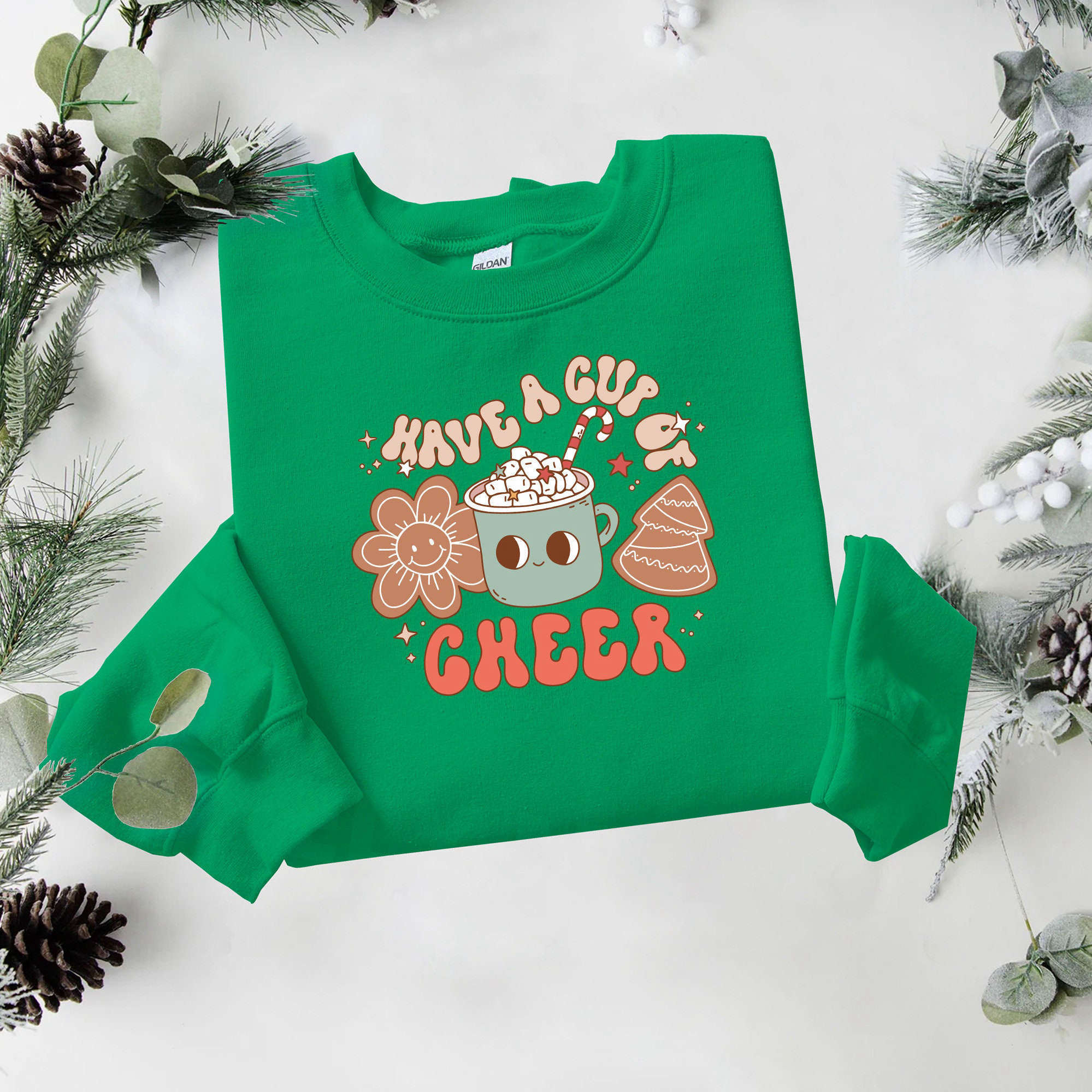 Cup Of Cheer Christmas Shirt, Christmas Sweatshirt, Womens Christmas Shirt, Christmas Gift, Christmas Sweater, Holiday Retro Sw eatshirt