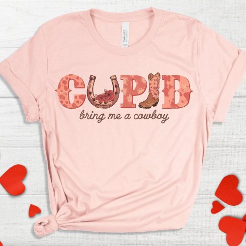 Cupid Cowboy Retro Shirt – Valentine s Day Gift for Women