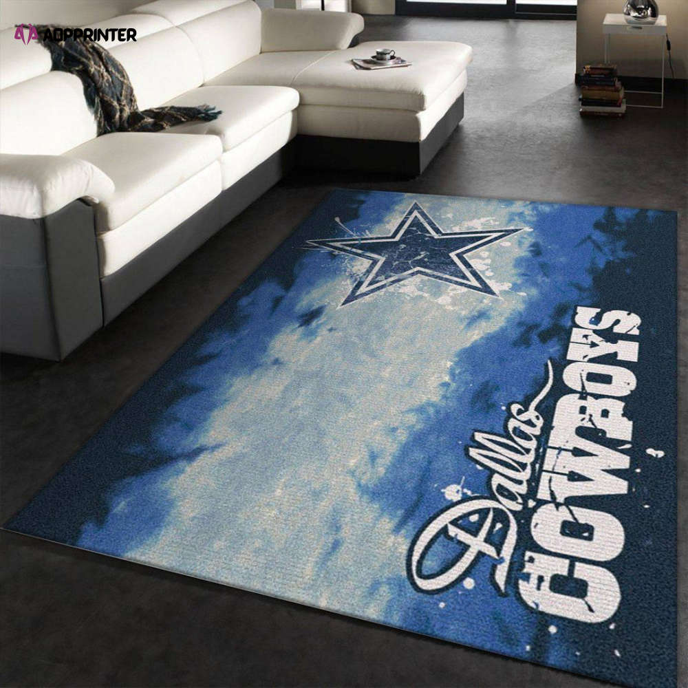 Dallas Cowboys Fade Rug Living Room Floor Decor Fan Gifts