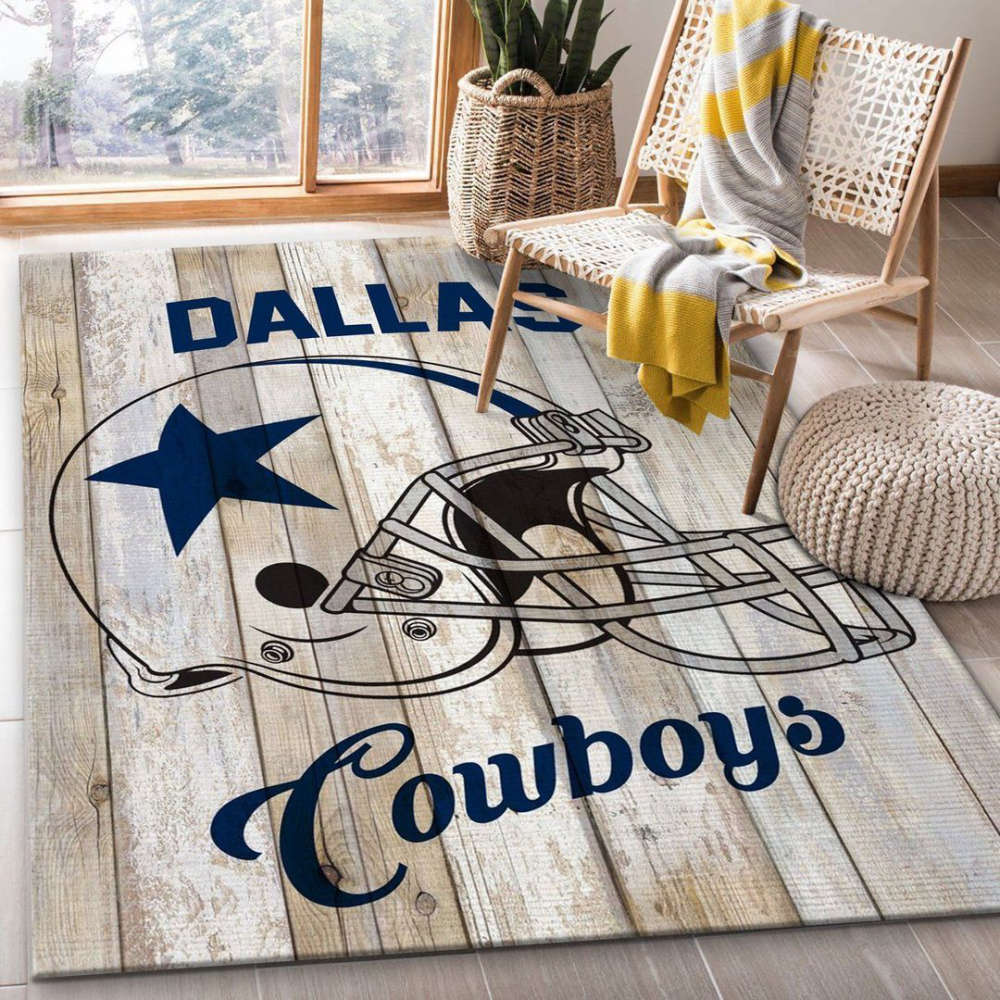 Dallas Cowboys Helmet Wood Rug Living Room Floor Decor Fan Gifts