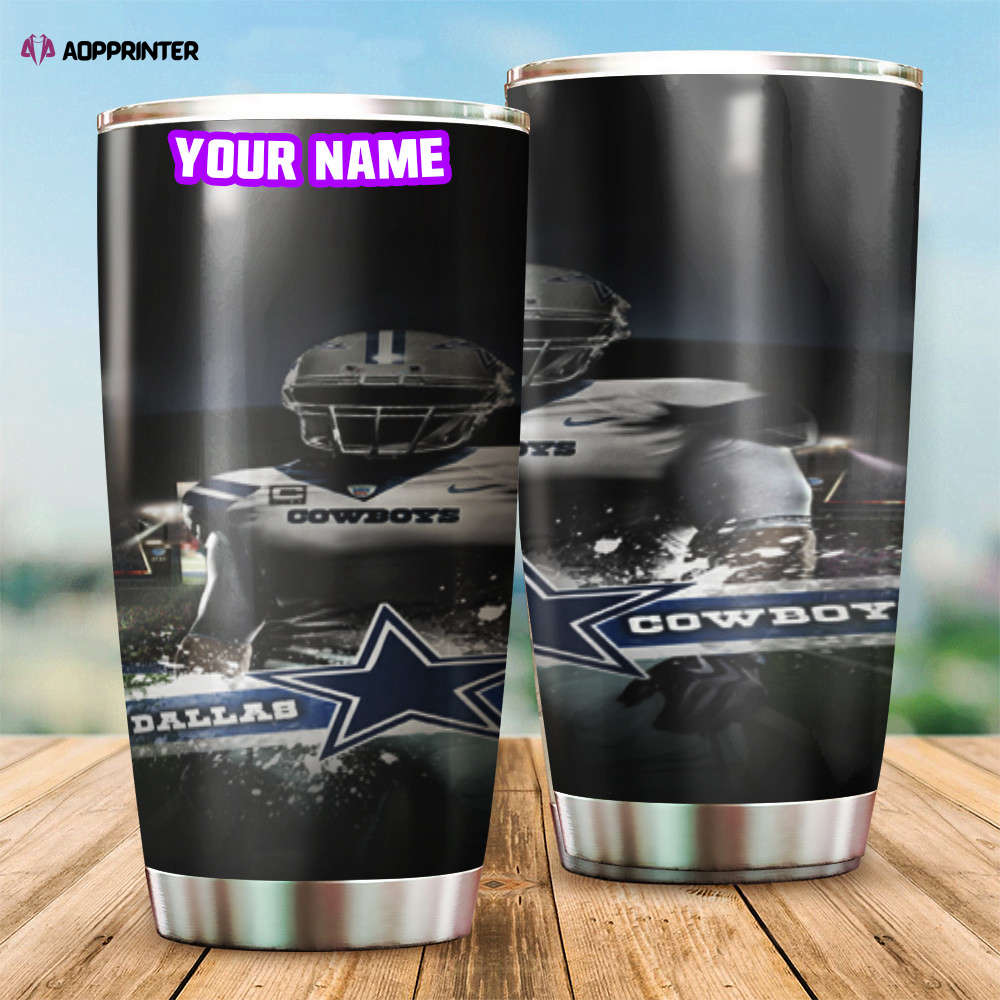 Dallas Cowboys Player Stadium Personalized Foldable Stainless Steel Tumbler Cup Keeps Drinks Cold And Hot