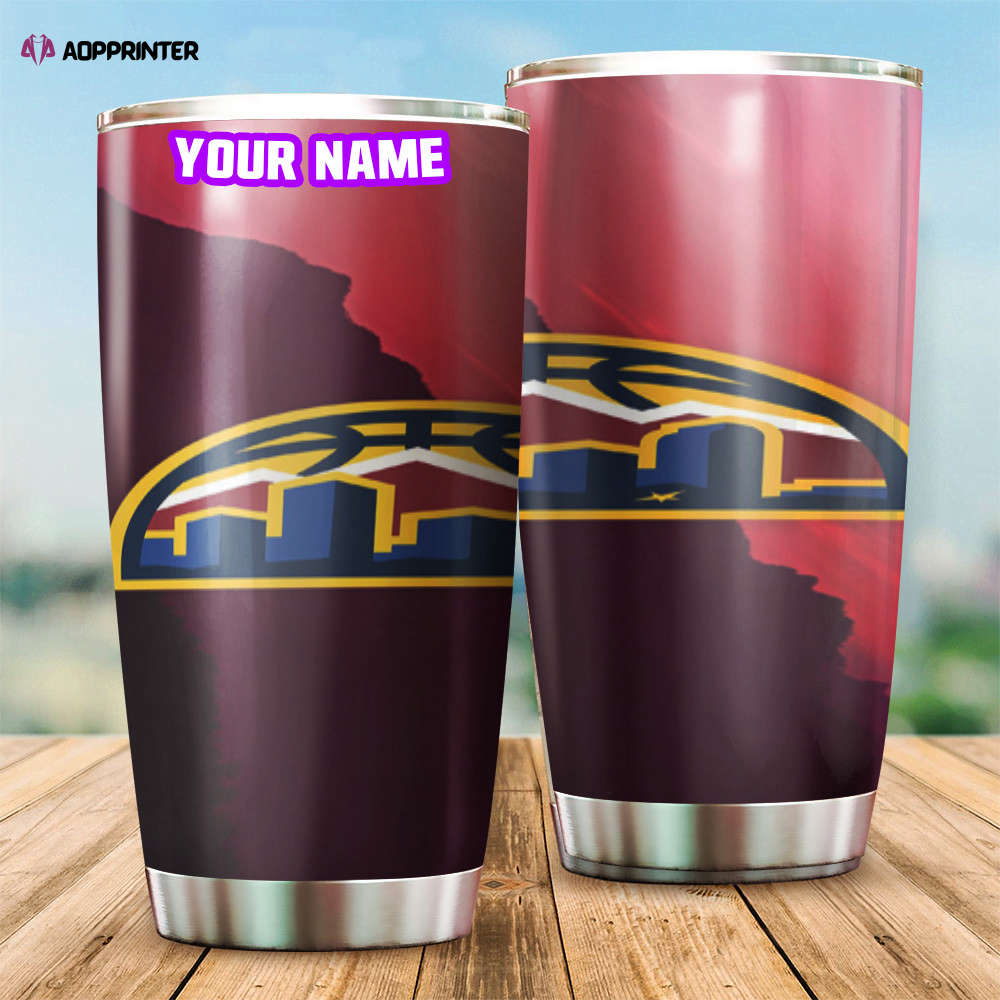 Denver Nuggets Pink Purple Personalized Foldable Stainless Steel Tumbler Cup Keeps Drinks Cold And Hot