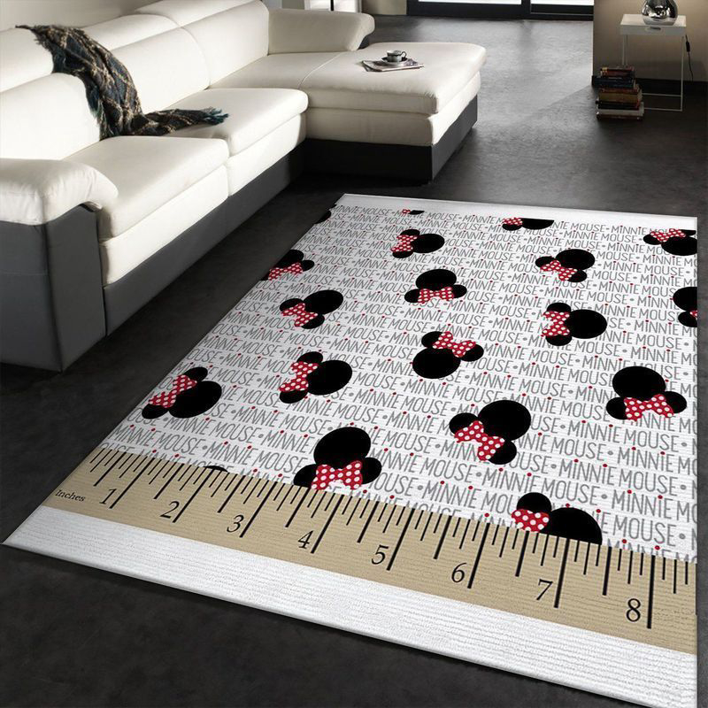 Disney Minnie Mouse Heads And Bows Cotton Fabric Rug Living Room Floor Decor Fan Gifts