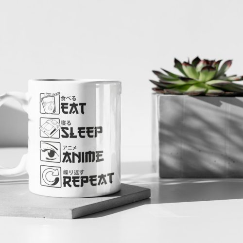 Eat Sleep Anime Repeat Anime Mug Anime Coffee Mug Japanese Manga Mug Funny Mug 11 oz Ceramic Mug Gift