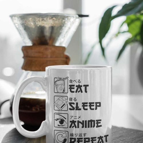 Eat Sleep Anime Repeat Anime Mug Anime Coffee Mug Japanese Manga Mug Funny Mug 11 oz Ceramic Mug Gift