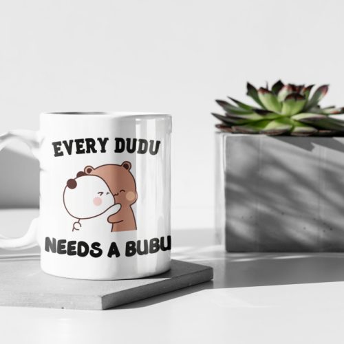 Every Dudu Needs A Bubu Coffee Mug, Love Heart Cute Cartoon Pet, Love Hug Panda, Happy Valentine’s Day Gift 11′ Mug Gift