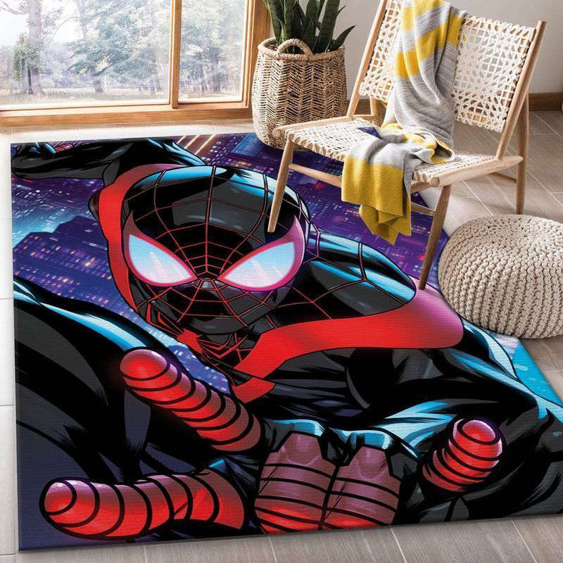 Eye To Eye Spiderman Black Rug Living Room Floor Decor Fan Gifts