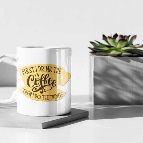 First I Drink The Coffe Then I Do The Things Luke’s Stars Hollow Gilmore Girls Yellow Logo White 11 oz Ceramic Mug Gift