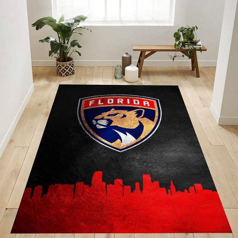 Florida Panthers Skyline Rug Living Room Floor Decor Fan Gifts