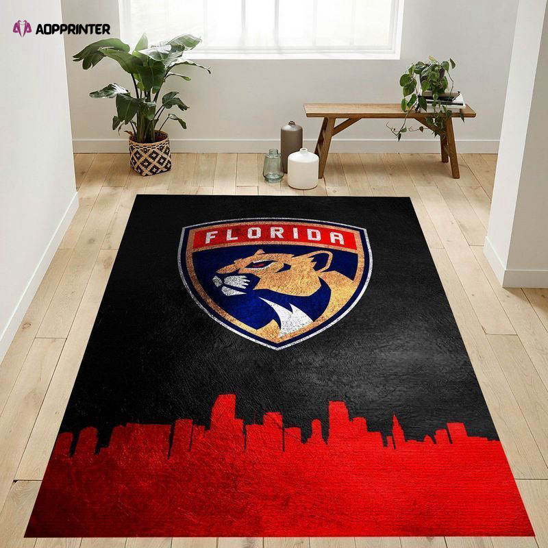 Florida Panthers Skyline Rug Living Room Floor Decor Fan Gifts