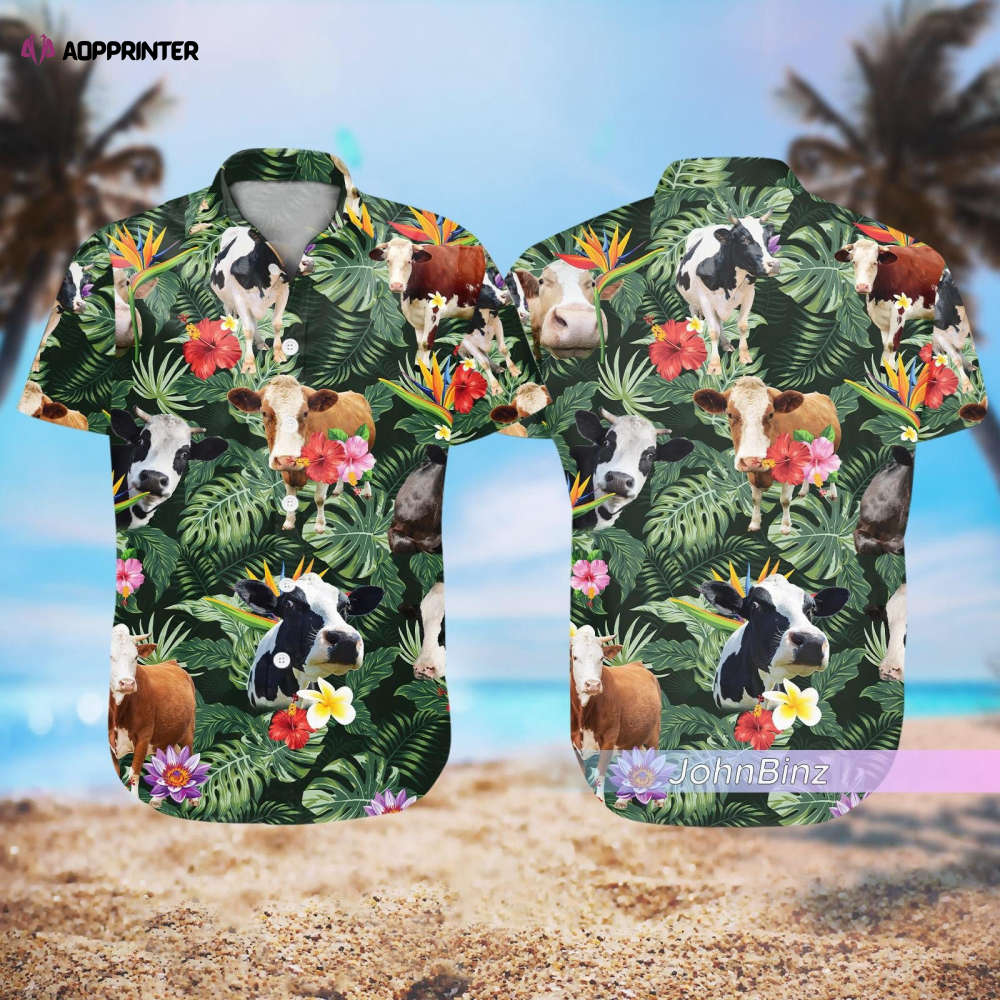 Funny Cow Hawaiian Shirt – Tropical Aloha Beach Style Unisex S-5XL – Perfect Cow Lover Gift