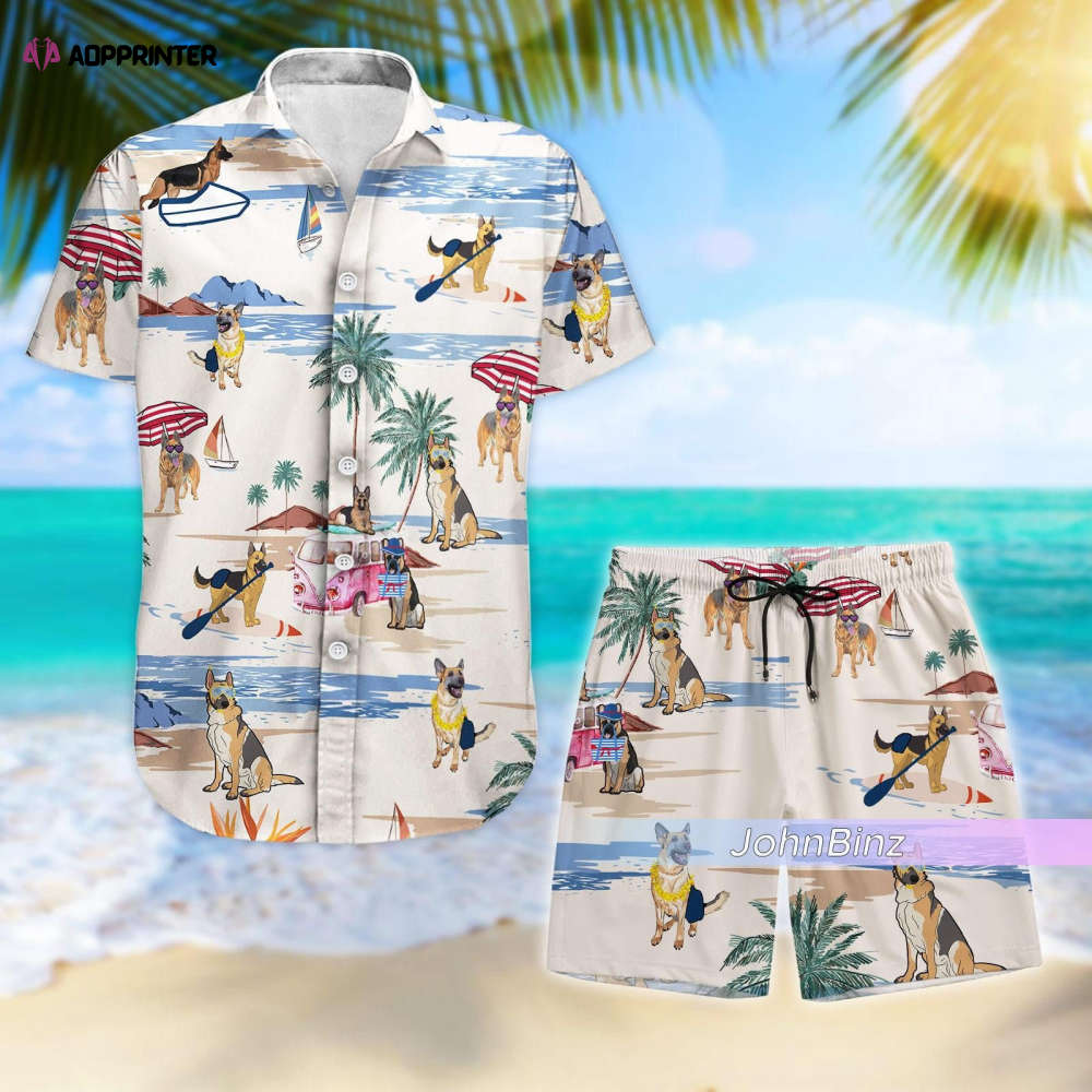 German Shepherd Hawaiian Shirt – Stylish Dog Beach Shirt & Gift for Dog Owners