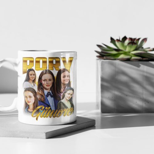 Gilmore Girls Rory Gilmore Vintage 90’s Design Bootleg Gilmore Jess Mariano Stars Hollow White 11 oz Ceramic Mug Gift