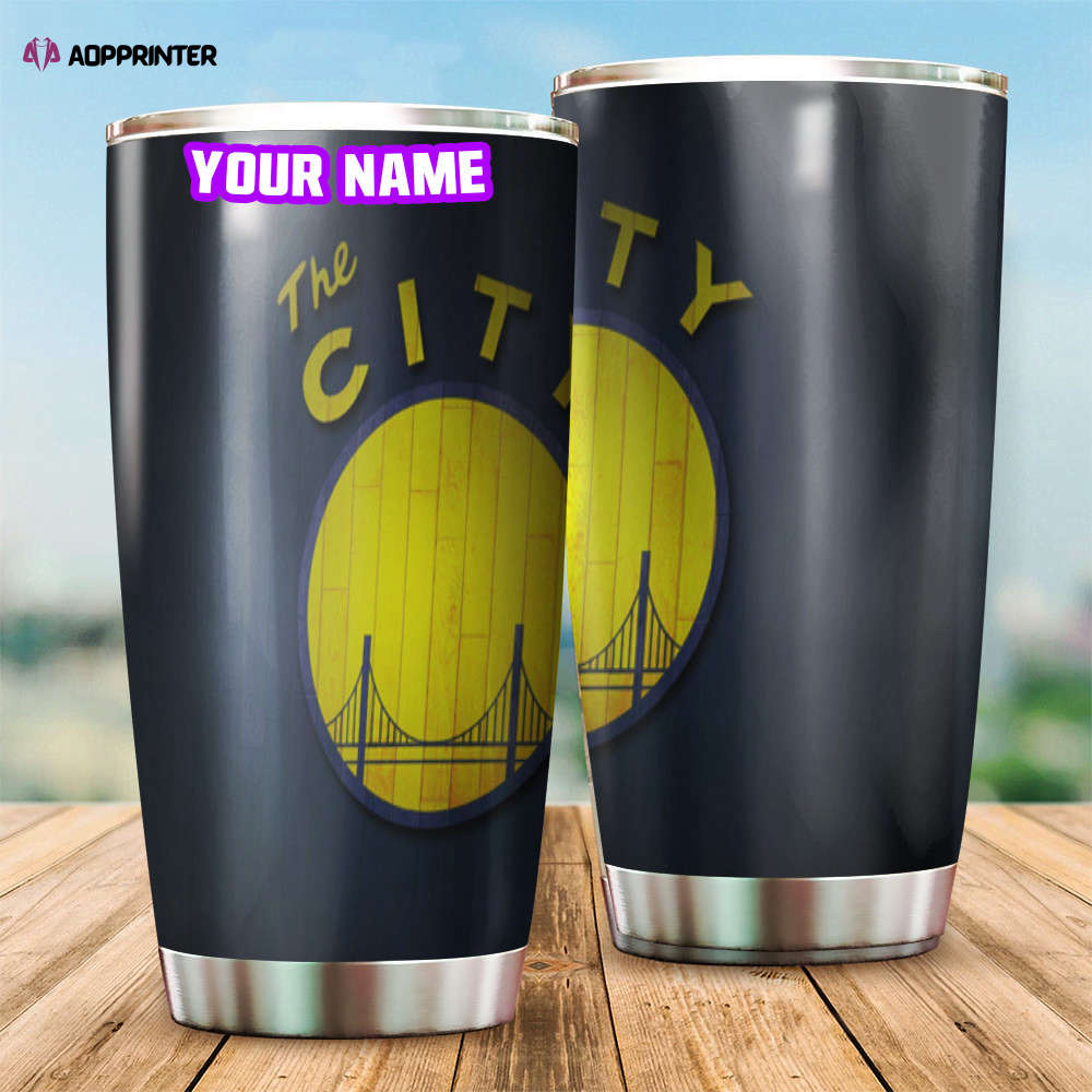 Golden State Warriors The City Wood Personalized Foldable Stainless Steel Tumbler Cup Keeps Drinks Cold And Hot