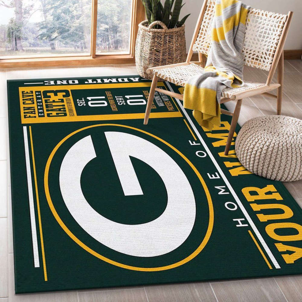Green Bay Packers Rug Living Room Floor Decor Fan Gifts