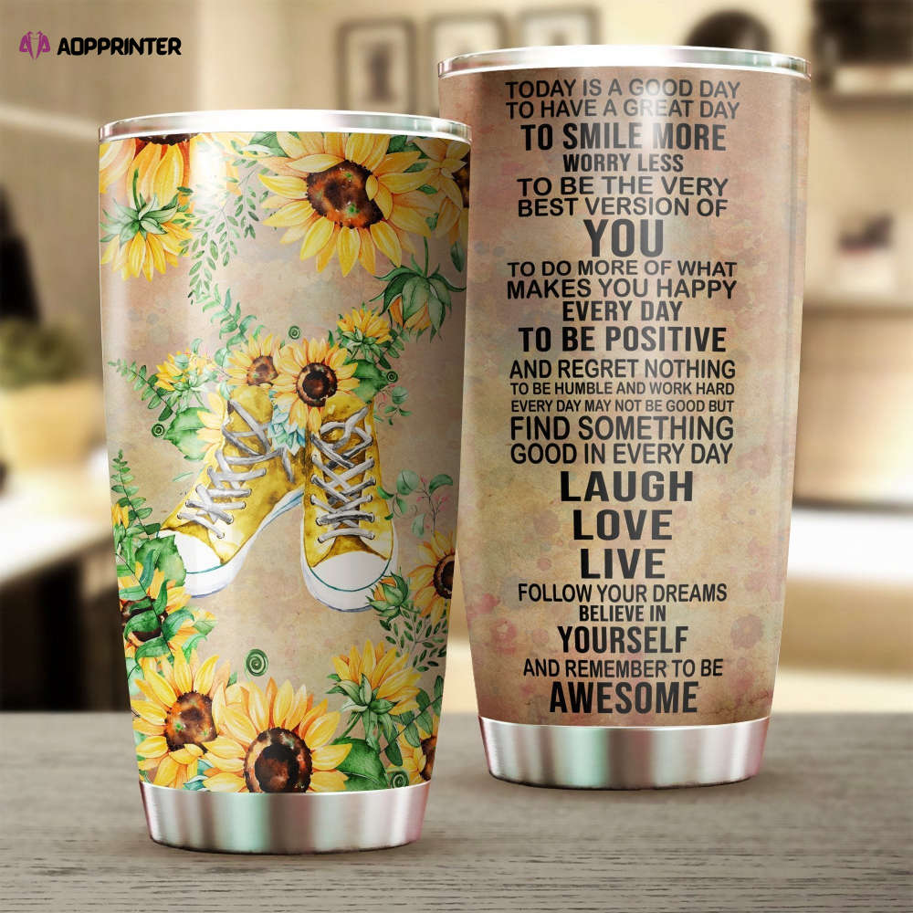 Hippie Sunflowers Today Is A Good Day Stainless Steel Tumbler