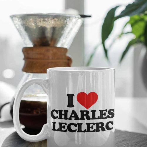 I Love Charles Leclerc, Leclerc Fan, F1 Formula One Fan, F1 Coffee Mug,Ferrari Fan, Coffee Mug White 11 oz Ceramic Mug Gift