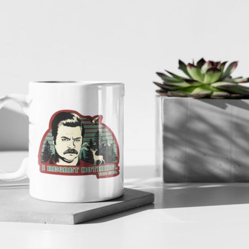 I Regret Nothing The End Official Parks Parks And Recreation Ron Swanson 11 oz Ceramic Mug Gift