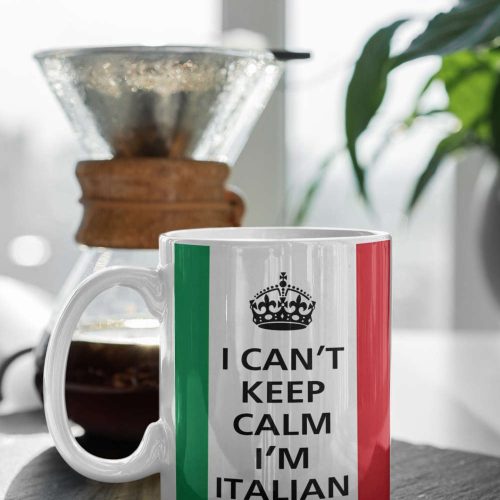 Italy Mug Gift I Can’t Keep Calm I’m Italian Gift For Italian Friend 11 oz Ceramic Mug Gift