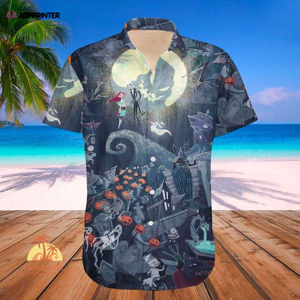 Nightmare Before Christmas Hawaiian Shirt: Jack Skellington & Sally Button Up – Unique Gift for Women Men