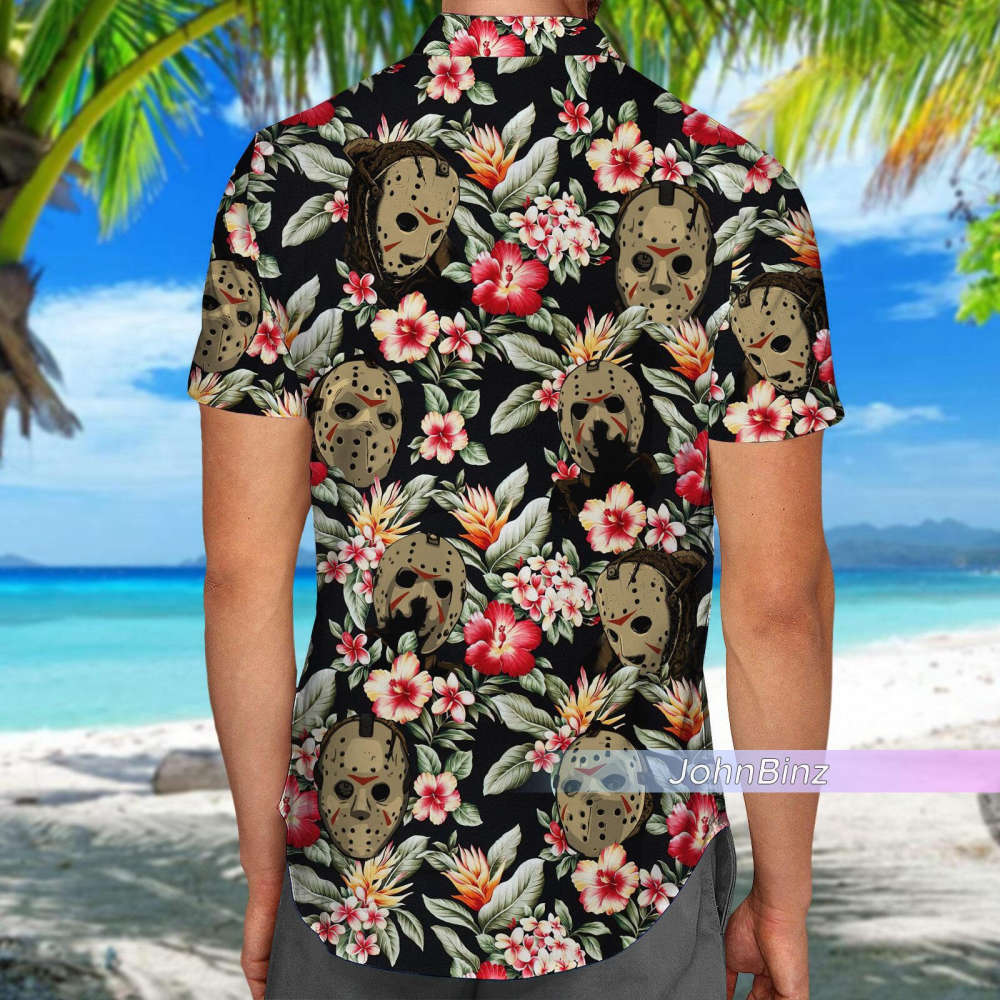 Jason Voorhees Shirt: Horror Tropical Hawaiian & Button Shirts – Perfect Dad Gifts