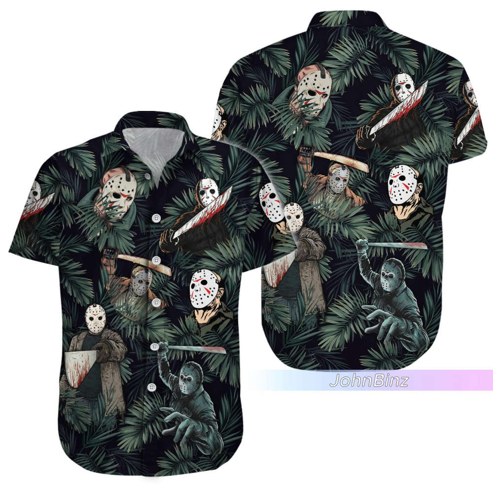Jason Voorhees Hawaiian Shirt – Friday The 13th Button Shirt – Horror Hawaiian Shorts: Unique Gifts For Him