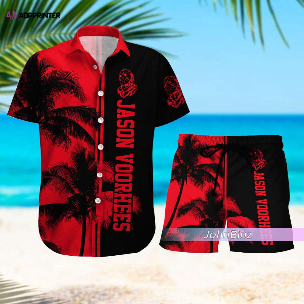 Jason Voorhees Shirt Collection: Hawaiian Button Down Horror Shorts Men Horror Gifts
