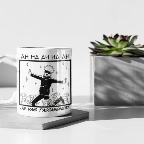 Jujutsu Kaisen Satoru Gojo Gift Anime Funny I’ll Murder You! French Mug, Je Vais T’assassiner,  11 oz Ceramic Mug Gift