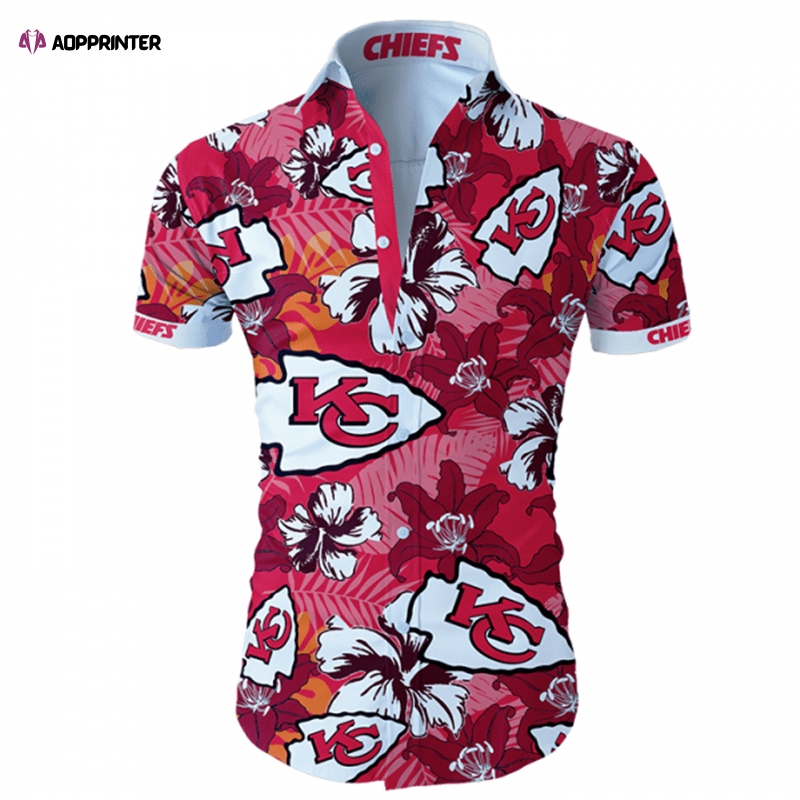 Kansas City Chiefs Hawaiian Shirt Tropical Flower Short Sleeve 4974