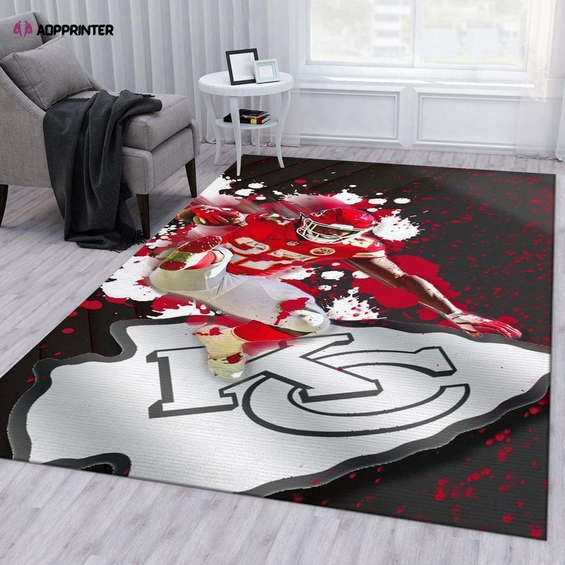 Kansas City Chiefs Kareem Hunt Rug Living Room Floor Decor Fan Gifts