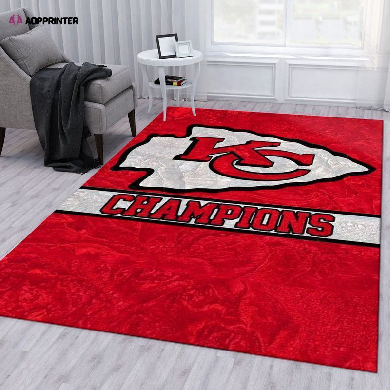 Kansas City Chiefs Rug Living Room Floor Decor Fan Gifts