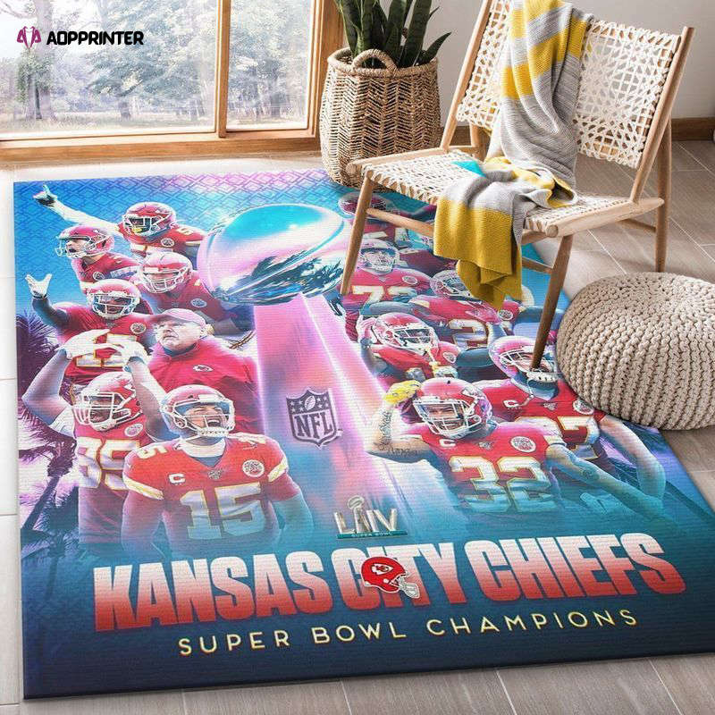 Kansas City Chiefs Rug Living Room Floor Decor Fan Gifts