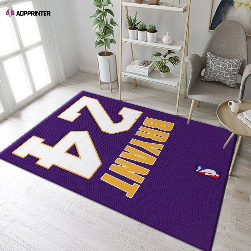 Kobe Bryant 24 Lakers NBA Rug Living Room Floor Decor Fan Gifts